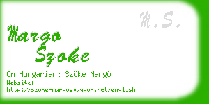 margo szoke business card