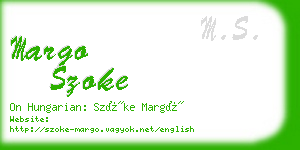 margo szoke business card